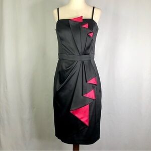 White House Black Market pencil dress convertible straps sculptural pleats 8